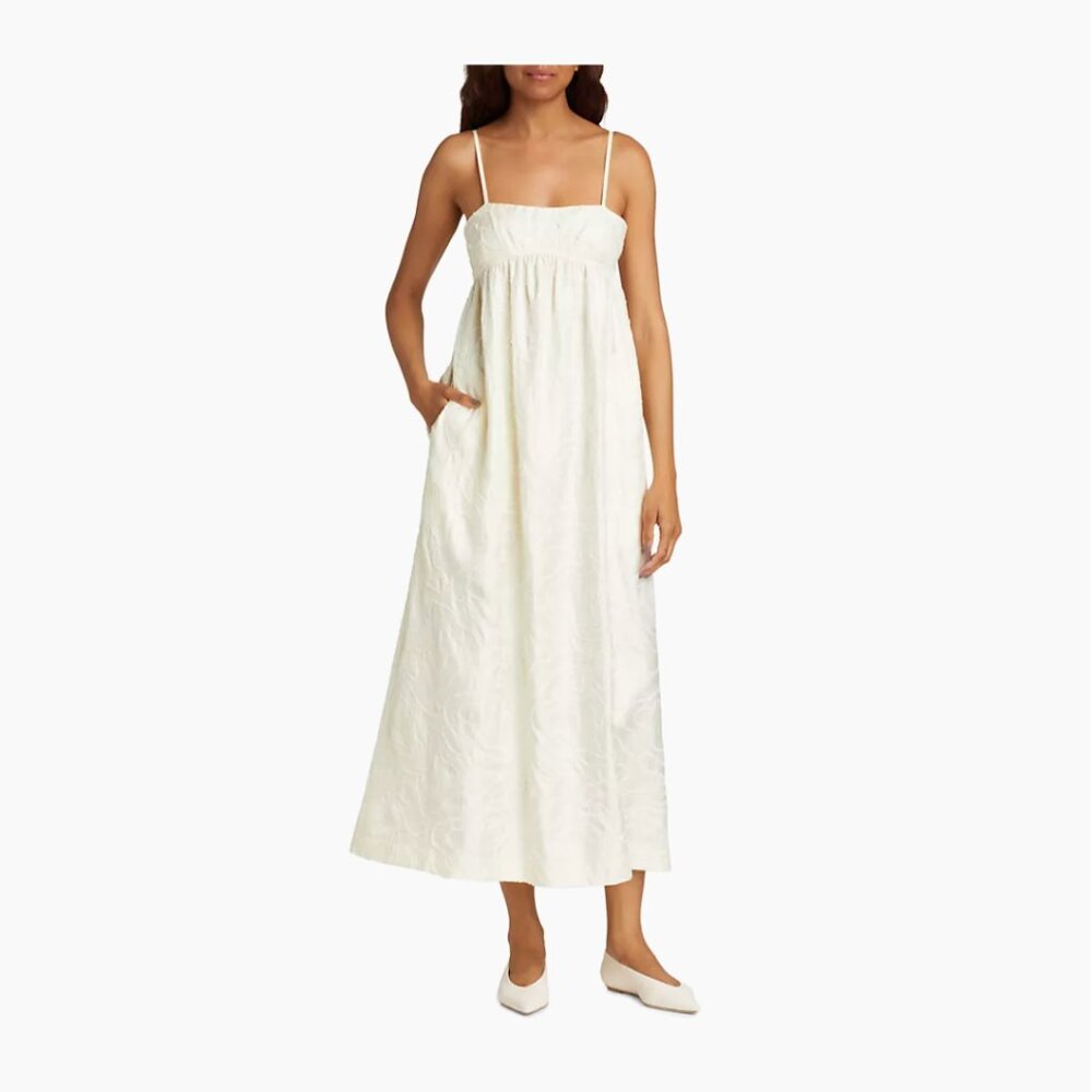 LouLou Studio Cavola Embroidered Silk Maxi Dress (NWT)